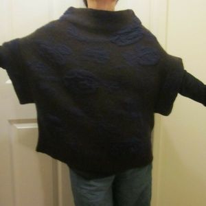 PONCHO SWEATER in wool blend -sizeS/M